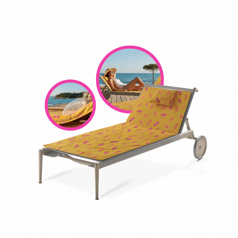 <font color="#ef40a9">Telo da spiaggia con cuscino gonfiabile estraibile</font>